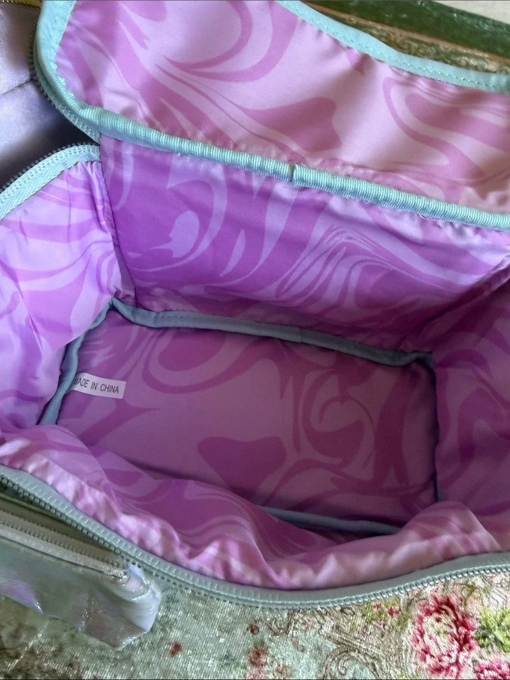Lilac and Iridescent Cosmetic Pouch Set - Women Bags